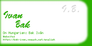 ivan bak business card